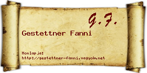 Gestettner Fanni névjegykártya